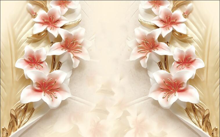 3D Beautiful sculpture flower bloom Wallpaper AJ Wallpaper 1 