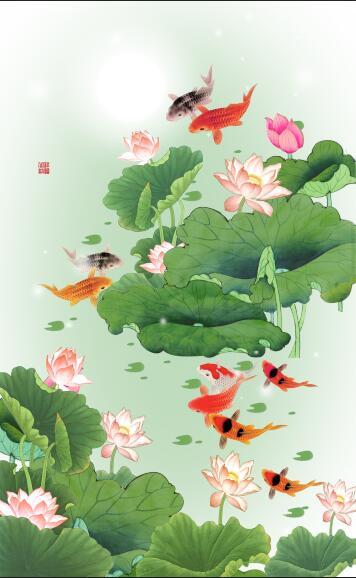 3D Flowers fish natural Wallpaper AJ Wallpaper 1 