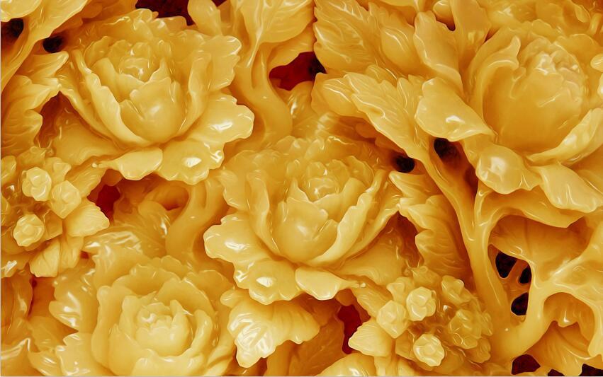 3D Flowers large jade stone Wallpaper AJ Wallpaper 1 