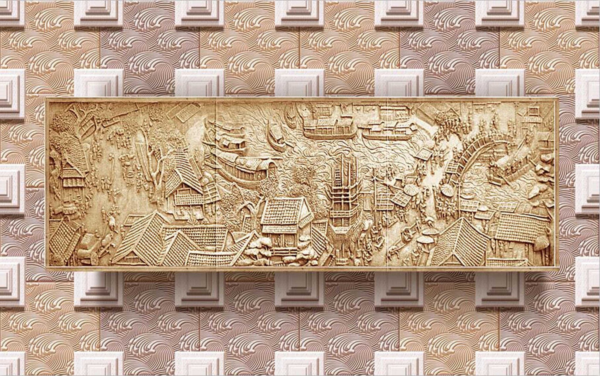 Golden City Carvings Wallpaper AJ Wallpaper 