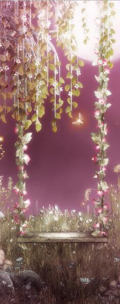 3D Pretty Flowers Vine Swing Door Mural Wallpaper AJ Wallpaper 