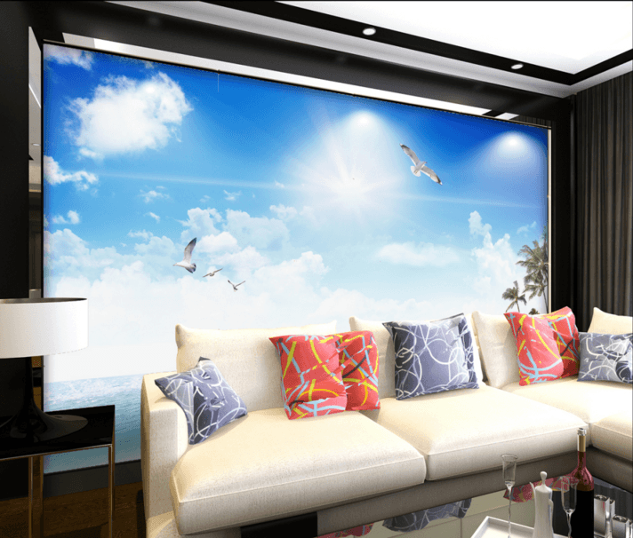 3D Sun Seagull 162 Wallpaper AJ Wallpaper 