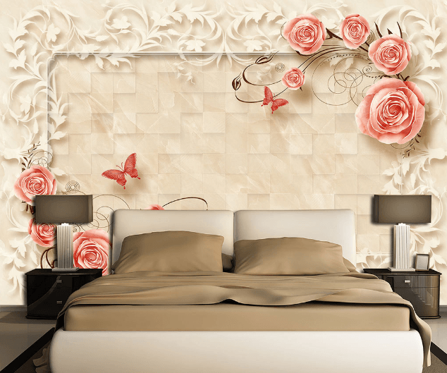 3D Flower Butterfly 146 Wallpaper AJ Wallpaper 