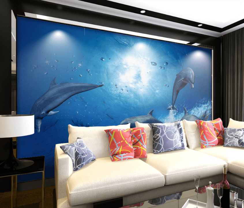 3D Cute Dolphin 136 Wallpaper AJ Wallpaper 