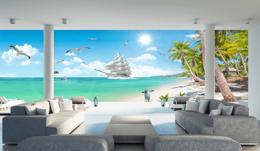3D Sailboat Sea 132 Wallpaper AJ Wallpaper 
