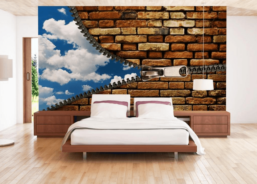 3D Zipper Brick 090 Wallpaper AJ Wallpaper 