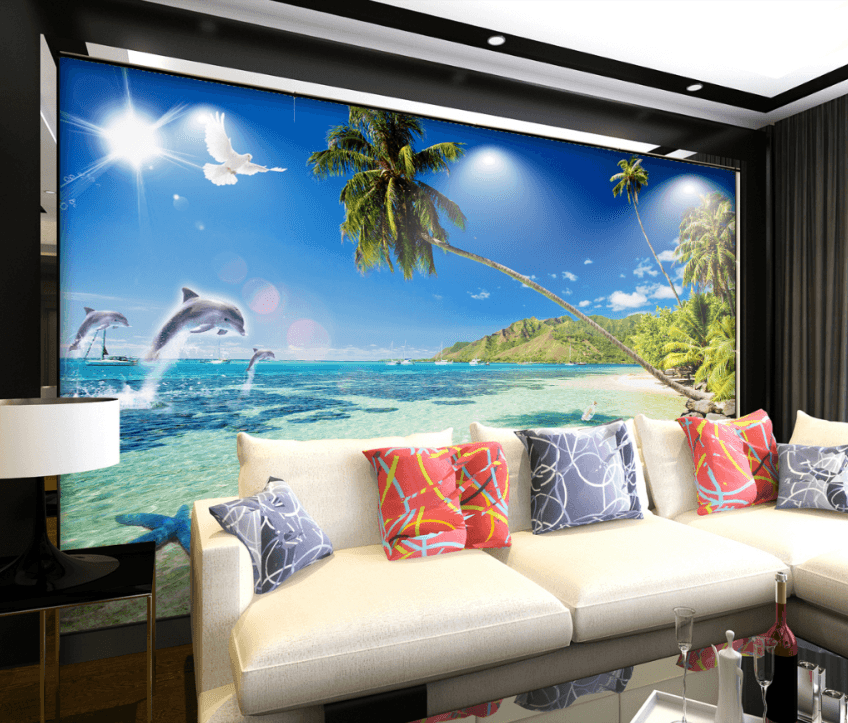 3D Dolphins Lively 084 Wallpaper AJ Wallpaper 