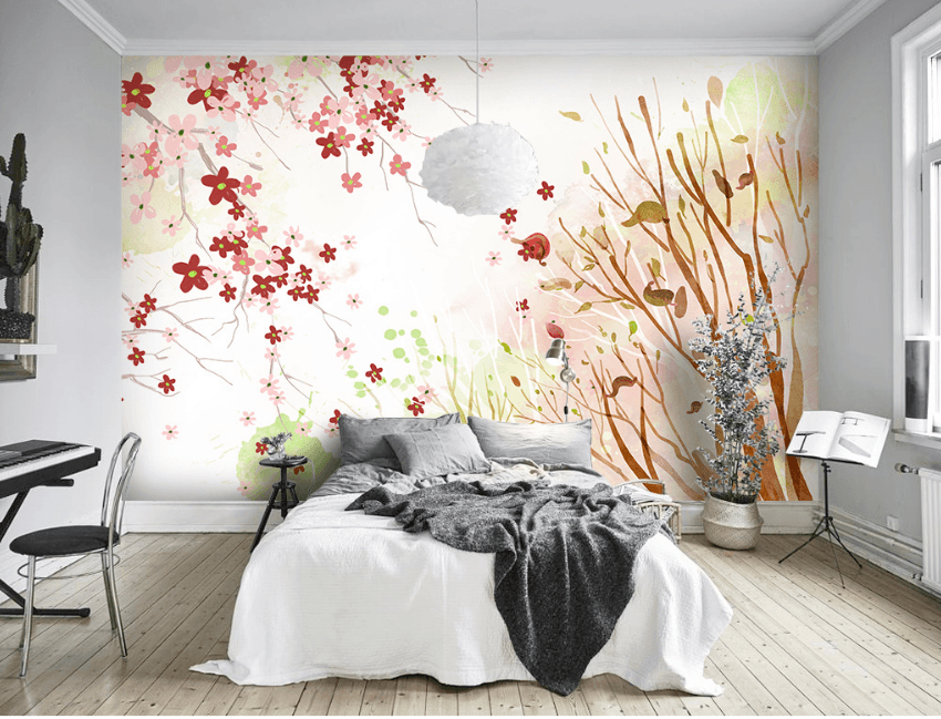 3D Falling Leaves 030 Wallpaper AJ Wallpaper 