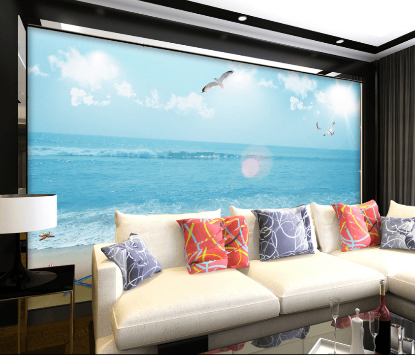 3D Beach Seabirds 002 Wallpaper AJ Wallpaper 