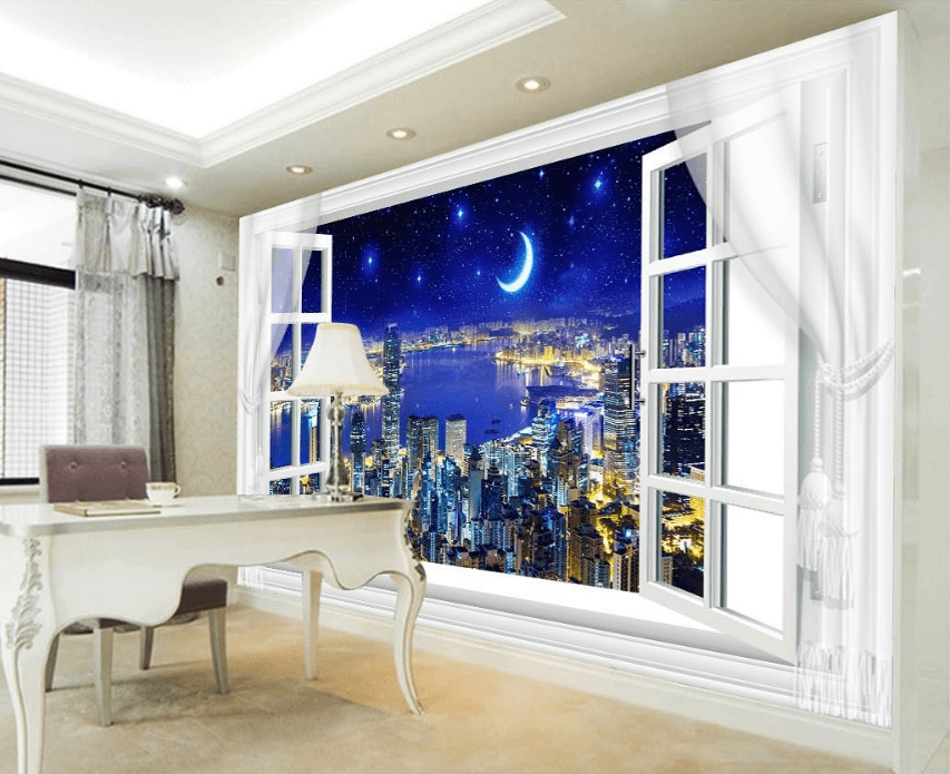 3D Moon City 513 Wallpaper AJ Wallpaper 