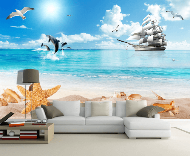 3D Beach Ship 491 Wallpaper AJ Wallpaper 