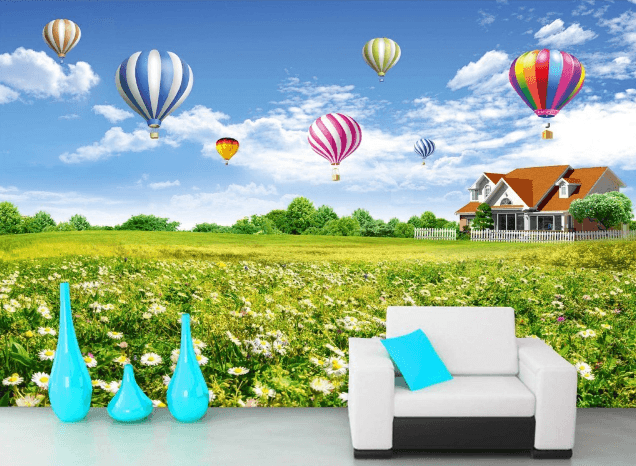 3D Daisy House 485 Wallpaper AJ Wallpaper 