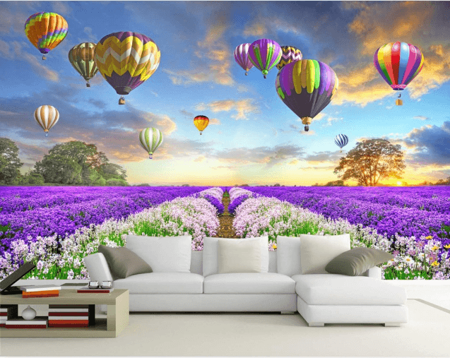 3D Lavender Garden 360 Wallpaper AJ Wallpaper 