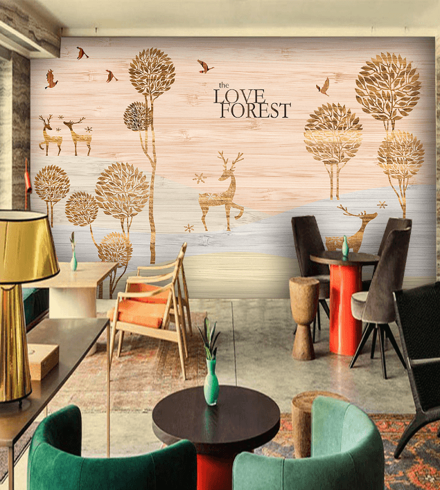 3D Deer Tree 353 Wallpaper AJ Wallpaper 