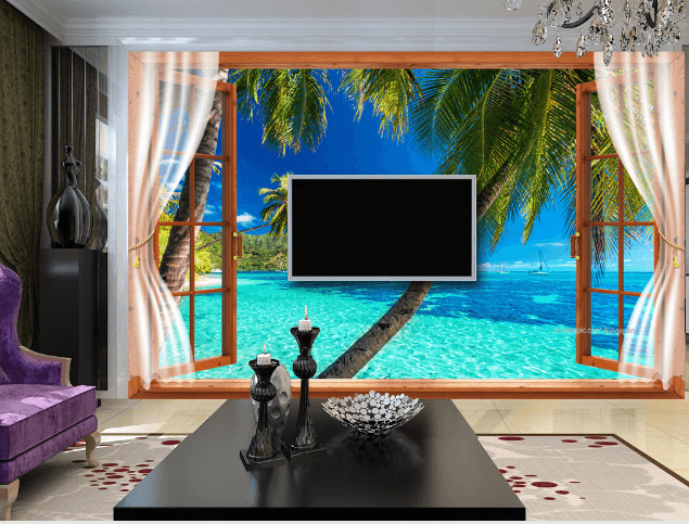 3D Coconut Sea 339 Wallpaper AJ Wallpaper 