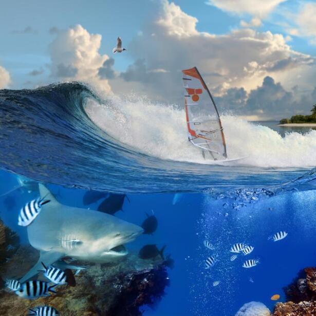 3D Sea Surf 877 Curtains Drapes Wallpaper AJ Wallpaper 