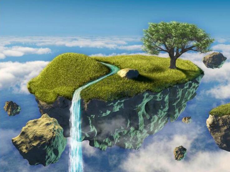 3D Sky Floating Islands 846 Curtains Drapes Wallpaper AJ Wallpaper 