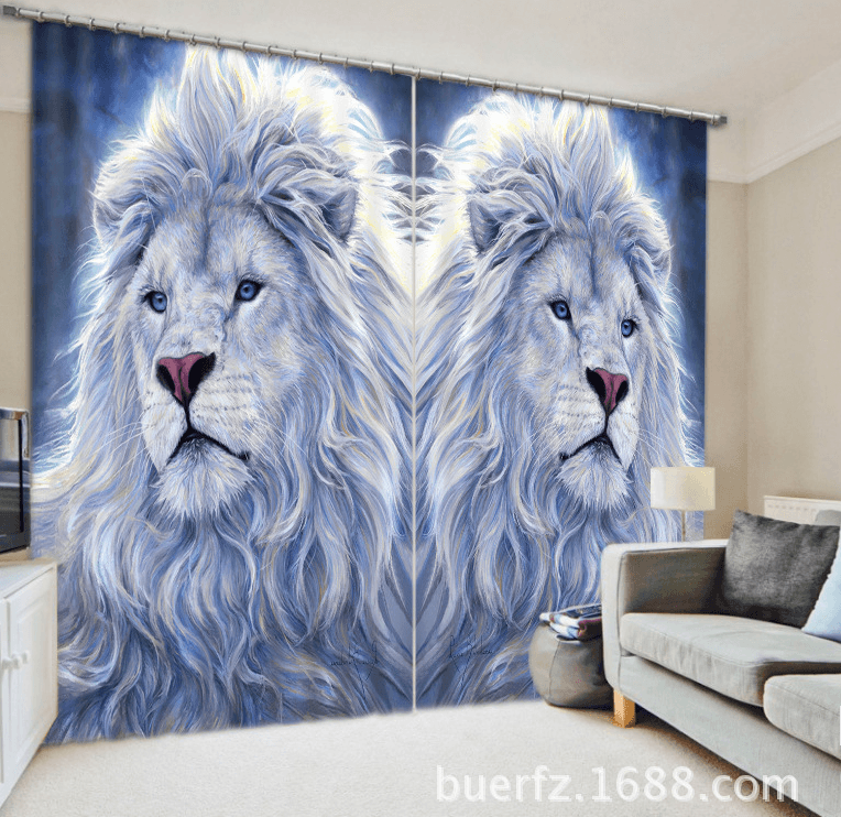 3D Hand Painted Lion 1043 Curtains Drapes Wallpaper AJ Wallpaper 