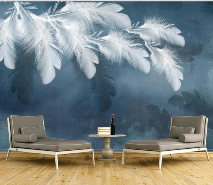 3D White Fluff WC2496 Wall Murals
