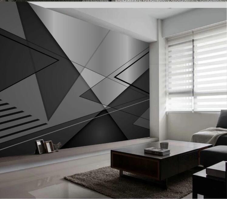 3D Black Triangle WC2623 Wall Murals