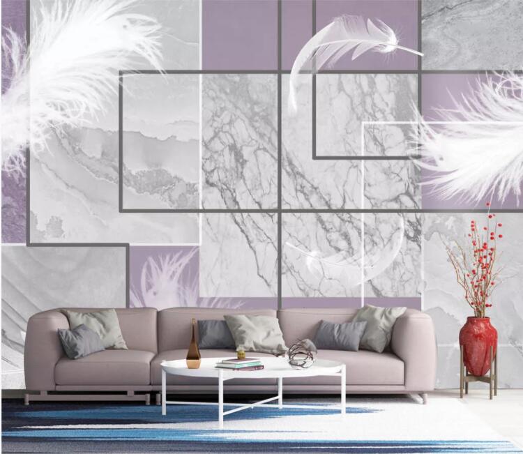 3D Slate Feather WC2593 Wall Murals