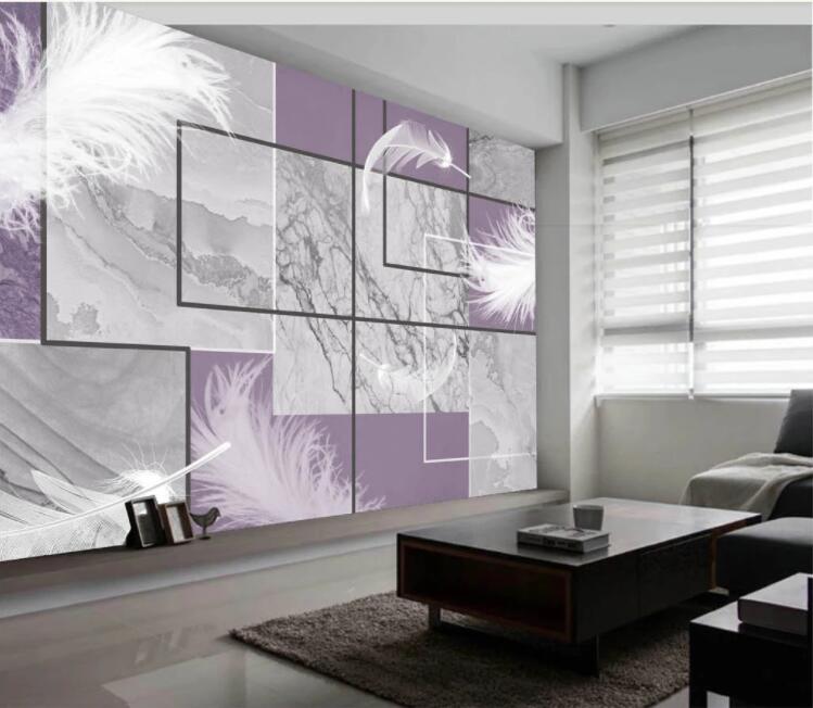 3D Slate Feather WC2593 Wall Murals