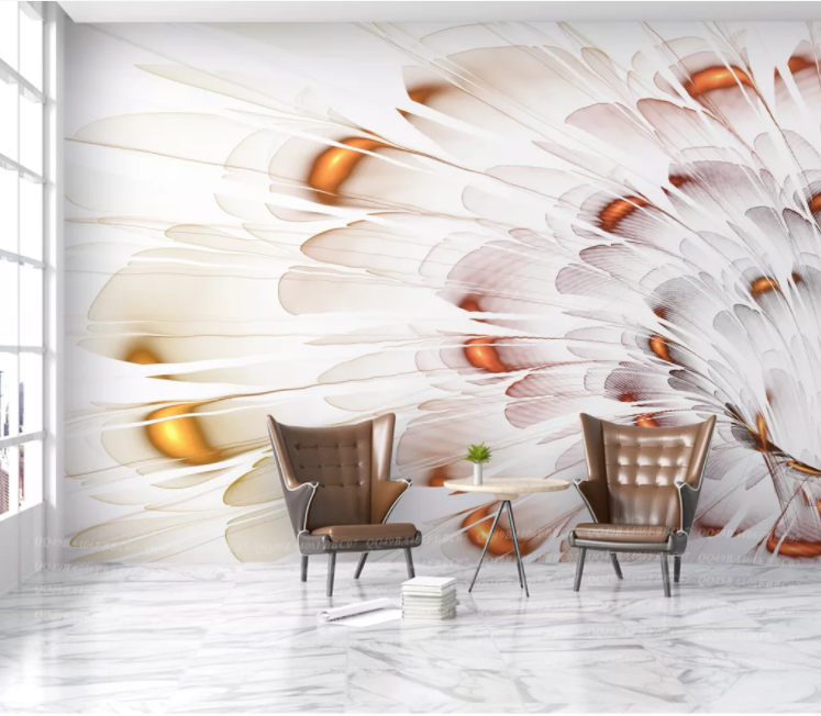 3D White Feather WC929 Wall Murals