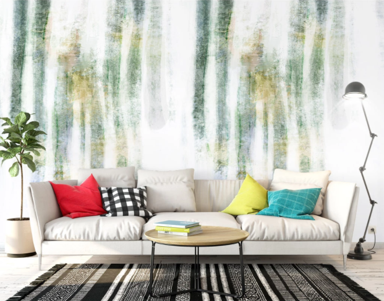 3D Green Stripes WC765 Wall Murals