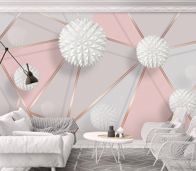 3D White Ball WC2053 Wall Murals