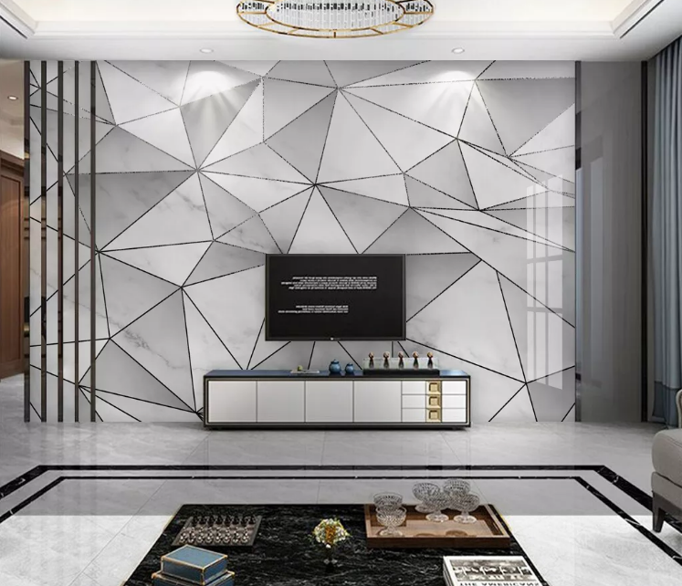 3D Gray Triangle WC2201 Wall Murals