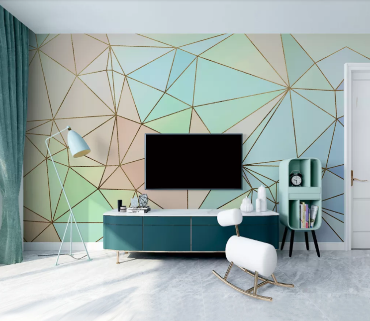 3D Colored Triangle WC2198 Wall Murals