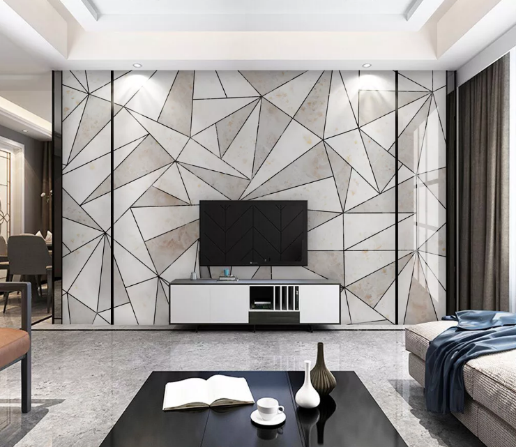 3D White Triangle WC2154 Wall Murals