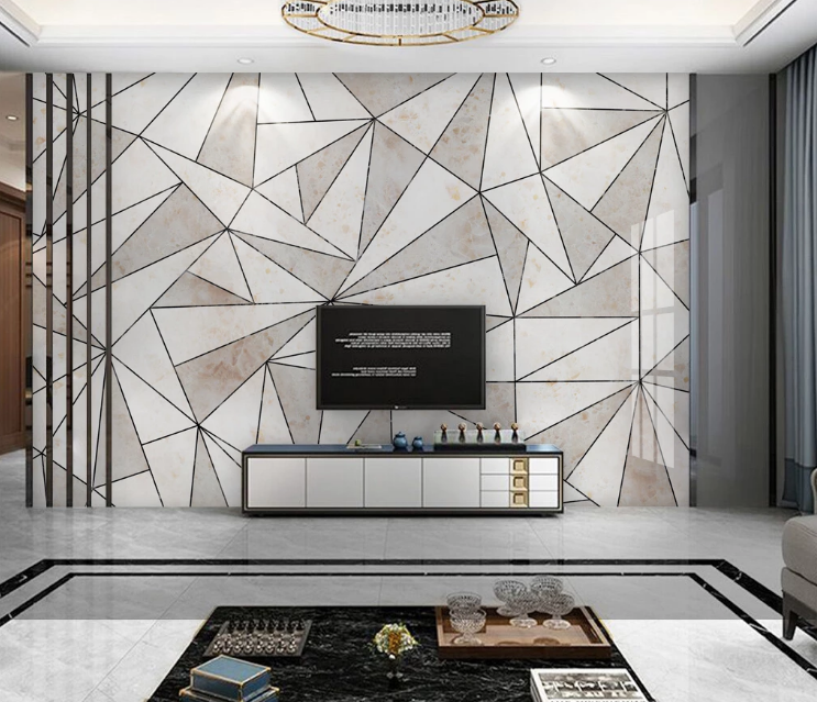 3D White Triangle WC2154 Wall Murals