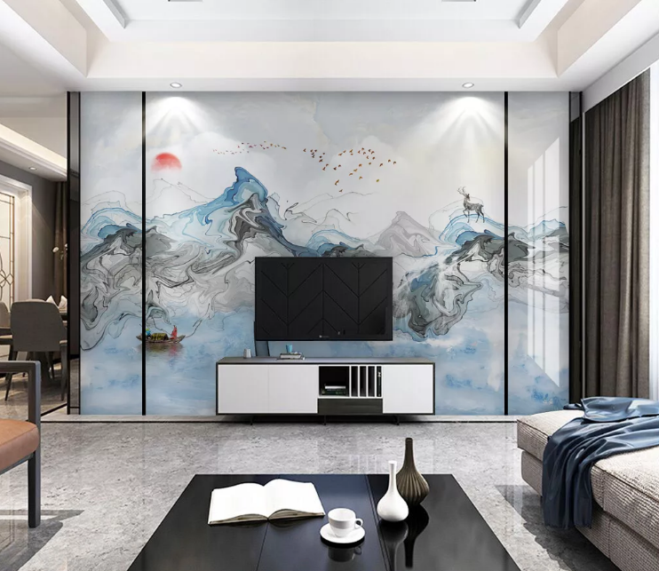 3D Wavy Mountain WC2131 Wall Murals