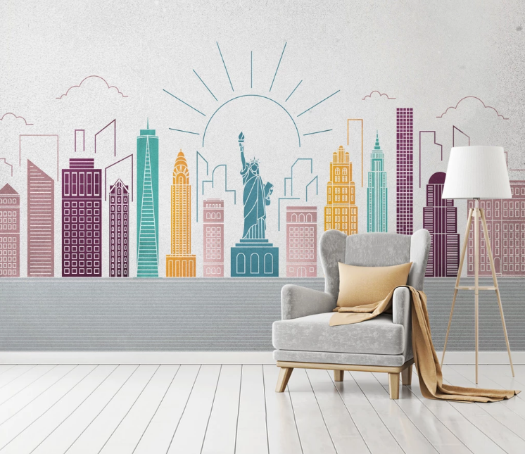 3D New York Building WC2049 Wall Murals