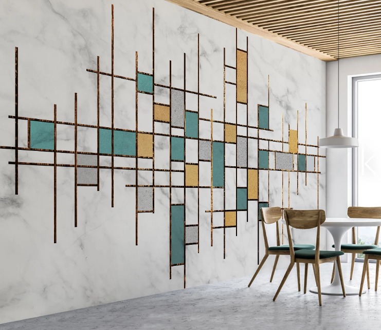 3D Green Geometry WC1924 Wall Murals