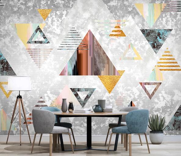 3D Colored Triangle WC1653 Wall Murals