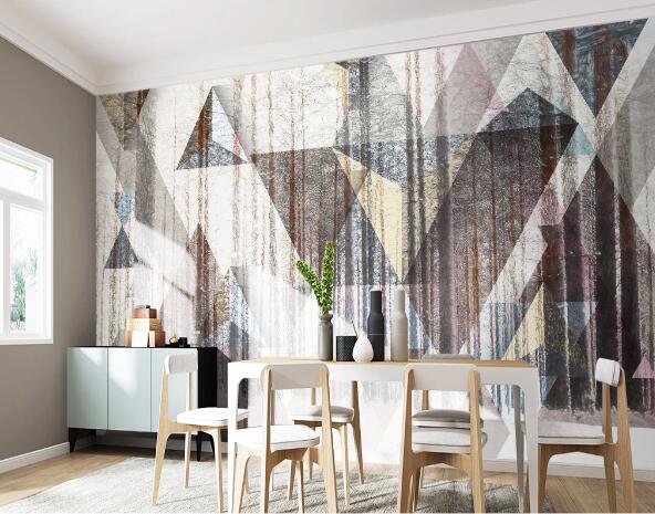 3D Red Triangle WC1609 Wall Murals