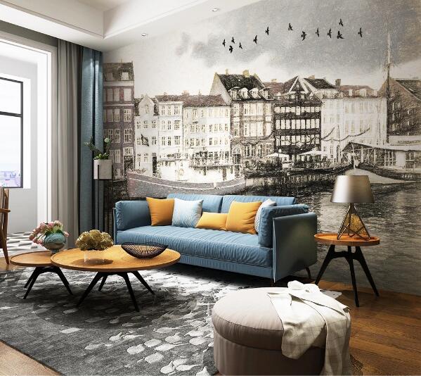 3D Venetian Boat WC1461 Wall Murals