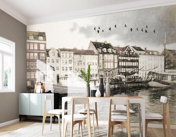 3D Venetian Boat WC1461 Wall Murals