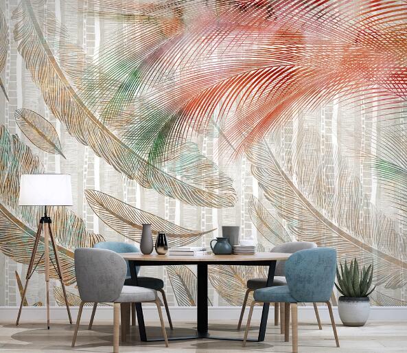 3D Feather Pattern WC1396 Wall Murals