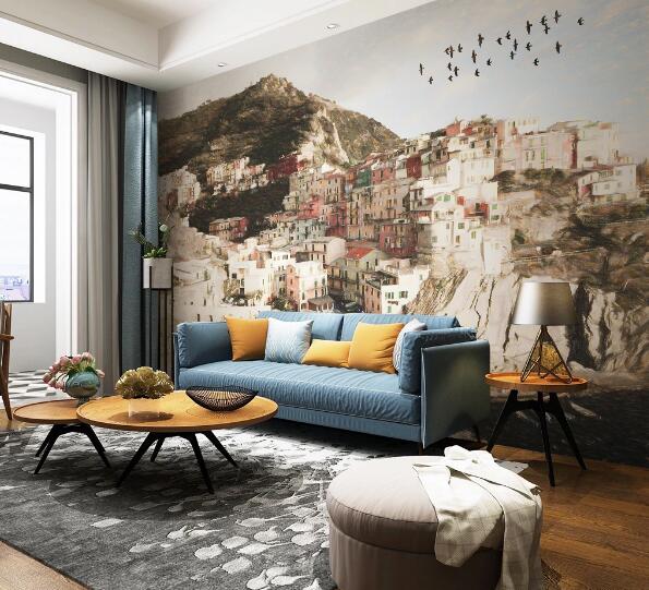 3D Town House WC1395 Wall Murals