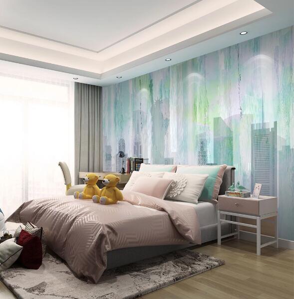 3D City Pattern WC1310 Wall Murals