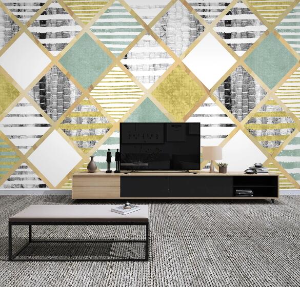 3D Green Square WC1291 Wall Murals