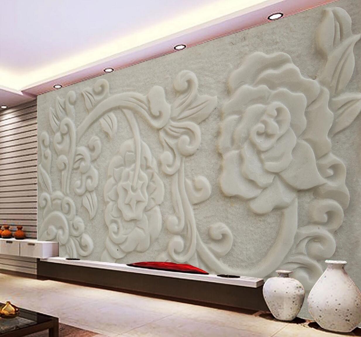 3D Carving Flower WC589 Wall Murals
