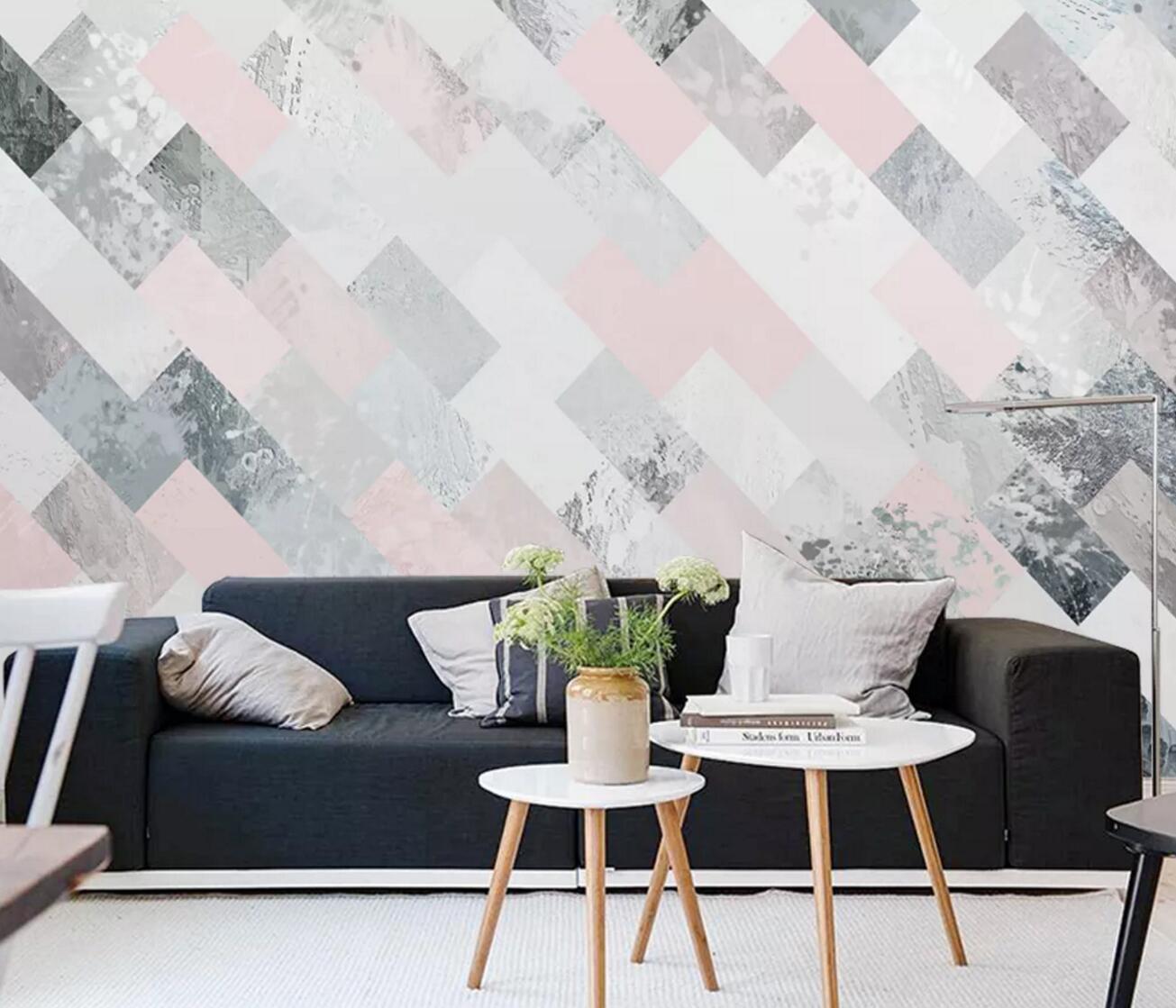 3D Pink Square WC1161 Wall Murals