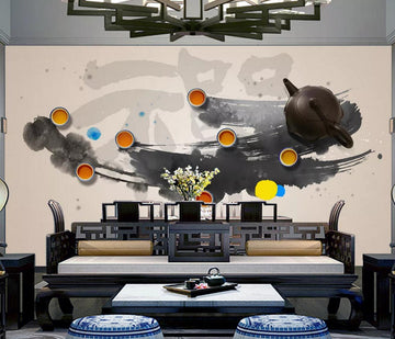 3D Teapot Teacup WC542 Wall Murals
