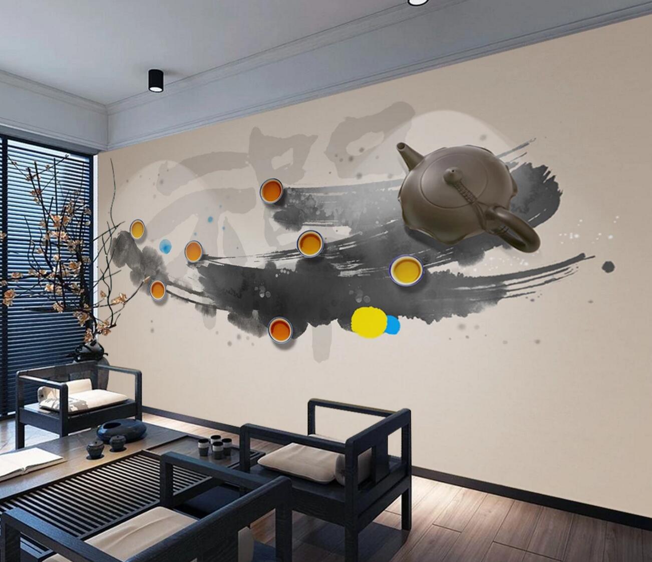 3D Teapot Teacup WC542 Wall Murals