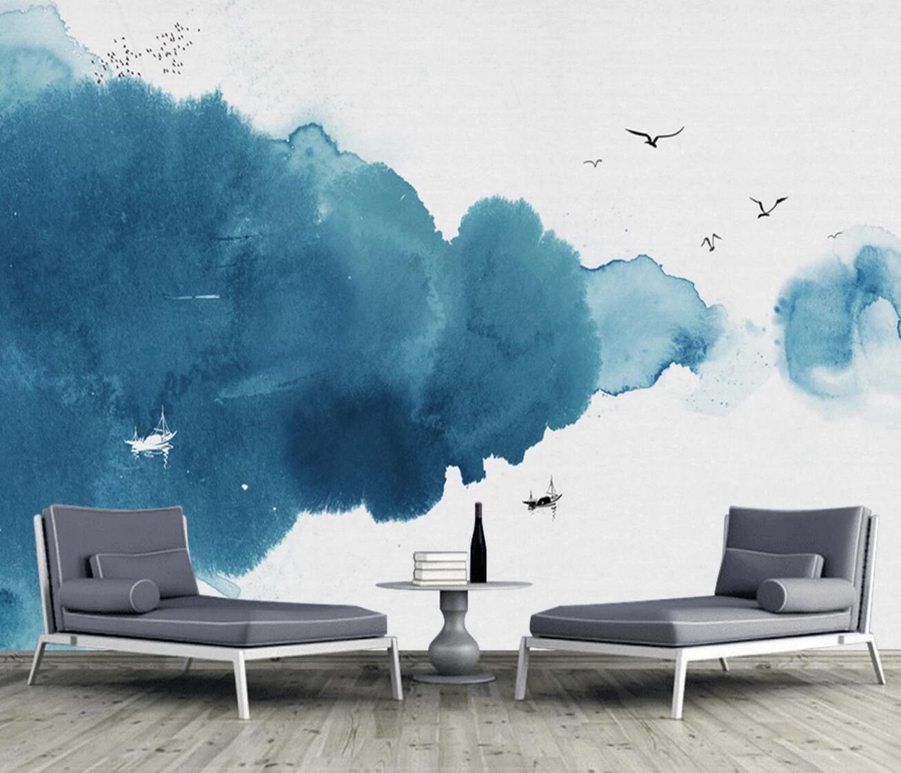 3D Green Ink Pattern WC540 Wall Murals