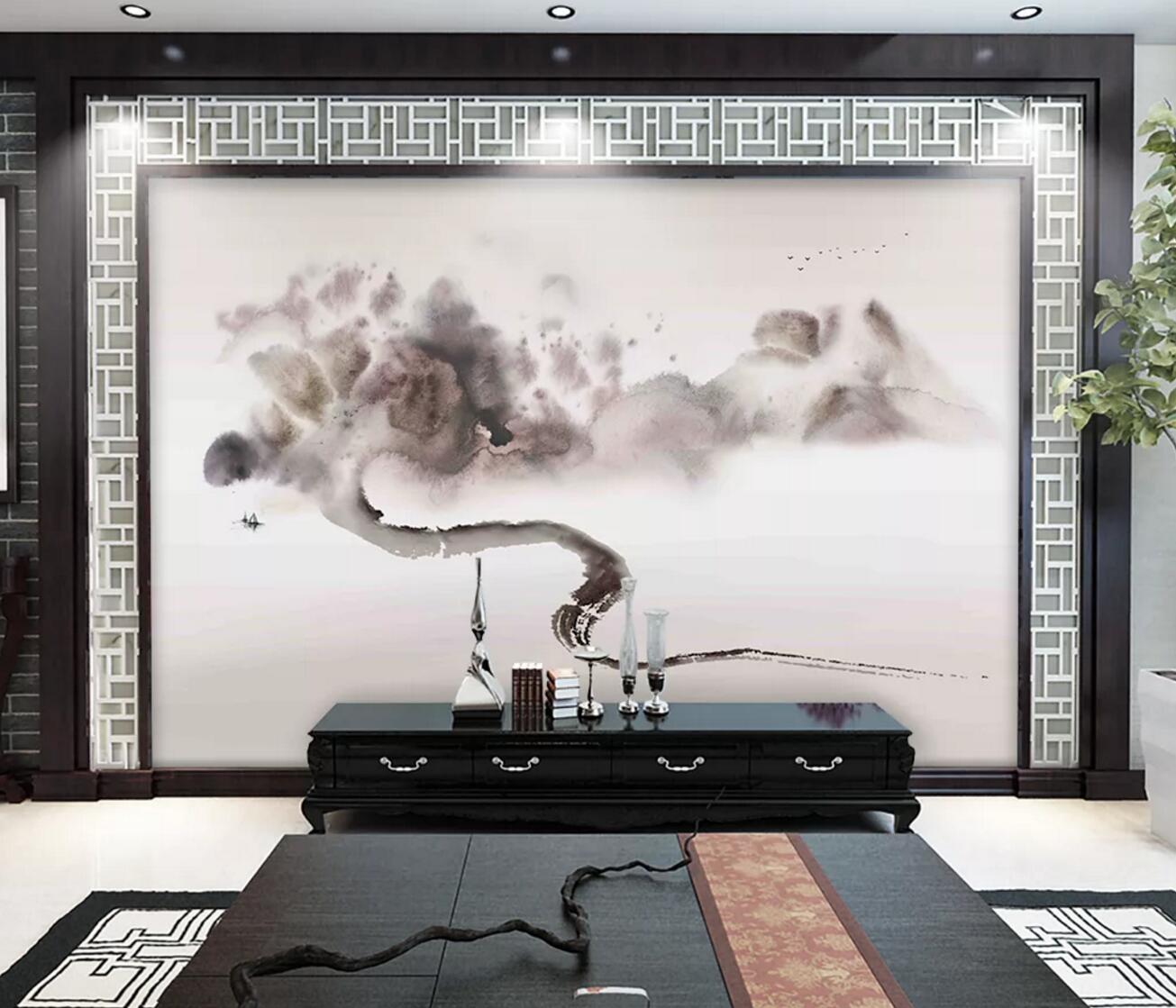 3D Ink Boat WC397 Wall Murals